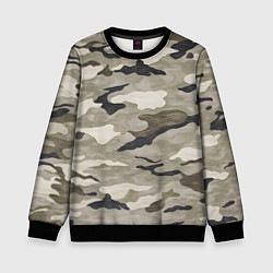 Свитшот детский Песочный камуфляж, цвет: 3D-черный