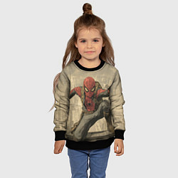 Свитшот детский Человек-паук готов спасать мир, цвет: 3D-черный — фото 2