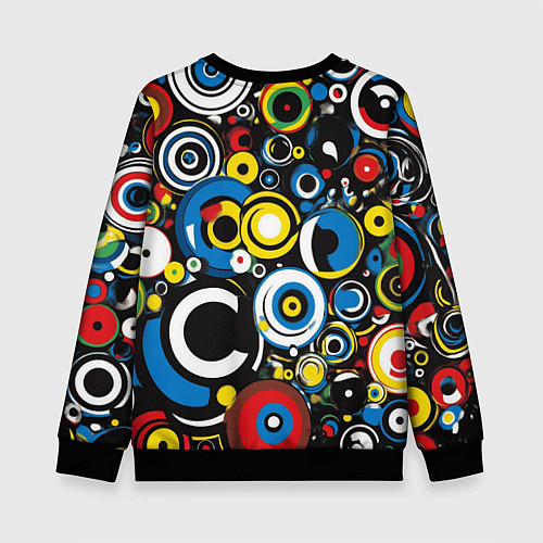 Детский свитшот Абстракция геометрическая / 3D-Черный – фото 2