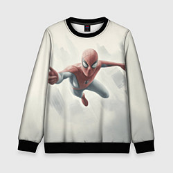 Свитшот детский Человек паук в полете, цвет: 3D-черный