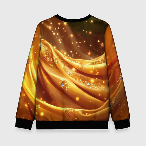 Детский свитшот Золотая ткань с блестками / 3D-Черный – фото 2