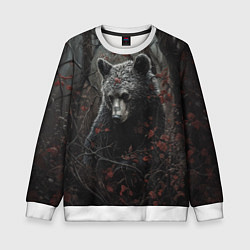 Свитшот детский Бурый мишка в дремучем лесу, цвет: 3D-белый