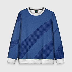 Свитшот детский Синий текстурный с полосой, цвет: 3D-белый
