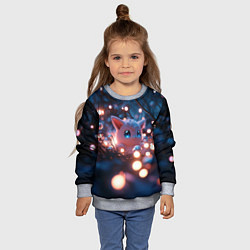 Свитшот детский Белый пушистый покемон, цвет: 3D-меланж — фото 2