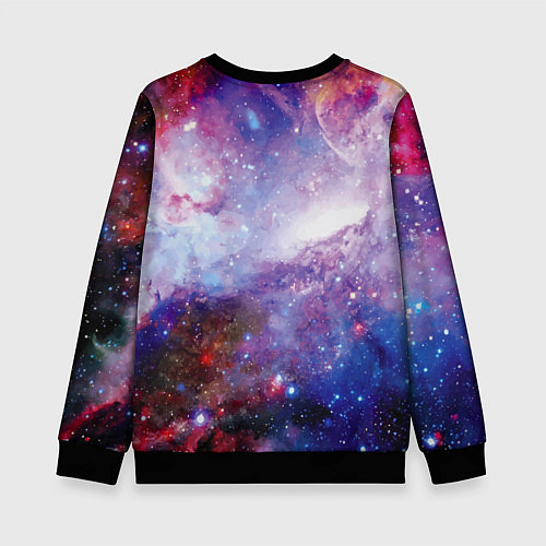 Детский свитшот Brave cat in space - ai art / 3D-Черный – фото 2