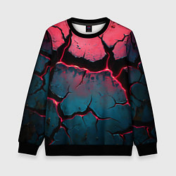 Свитшот детский Объемные разломы текстура, цвет: 3D-черный