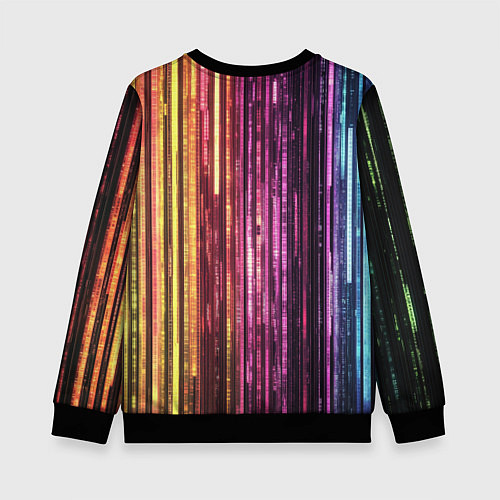 Детский свитшот Неоновый и переливающийся киберпанк узор / 3D-Черный – фото 2