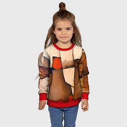 Свитшот детский Фрагментированная композиция, цвет: 3D-красный — фото 2