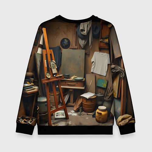Детский свитшот Мастерская художника / 3D-Черный – фото 2