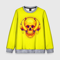 Свитшот детский Yellow bananas skull - cyberpunk, цвет: 3D-меланж