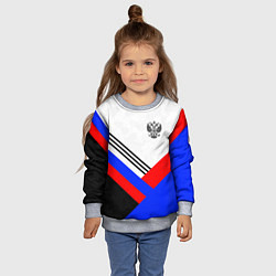 Свитшот детский Герб России - минимализм, цвет: 3D-меланж — фото 2