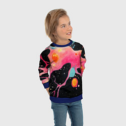 Свитшот детский Розовая текстура в черном, цвет: 3D-синий — фото 2