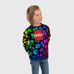 Свитшот детский Marshmello x NASA gradient, цвет: 3D-синий — фото 2