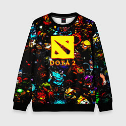 Свитшот детский Dota2 персонажи, цвет: 3D-черный