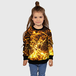 Свитшот детский Текстура золотые нити, цвет: 3D-черный — фото 2