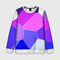 Свитшот детский Сине-розовый крупные фрагменты, цвет: 3D-белый