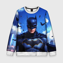 Свитшот детский Бэтмен синее небо, цвет: 3D-белый