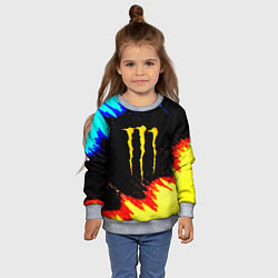 Свитшот детский Monster energy огненные краски, цвет: 3D-меланж — фото 2