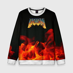 Детский свитшот Doom огненная текстура