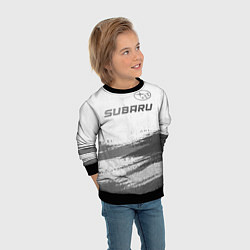 Свитшот детский Subaru - white gradient посередине, цвет: 3D-черный — фото 2