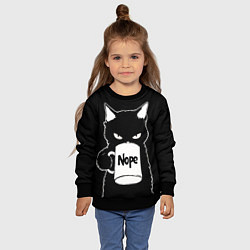 Свитшот детский Angry black cat nope, цвет: 3D-черный — фото 2