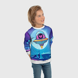 Свитшот детский Нло с сердечком внутри, цвет: 3D-белый — фото 2