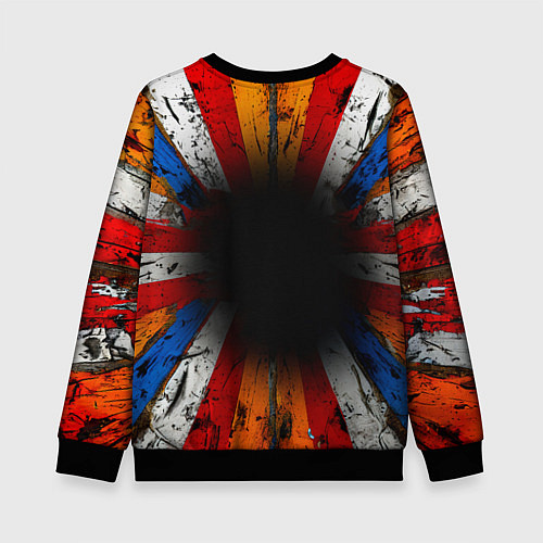 Детский свитшот Футбольный мяч в ярких линиях / 3D-Черный – фото 2