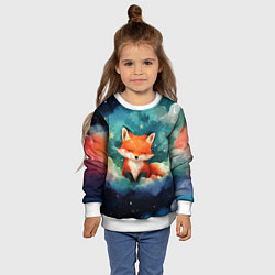 Свитшот детский Лисенок на облаках, цвет: 3D-белый — фото 2