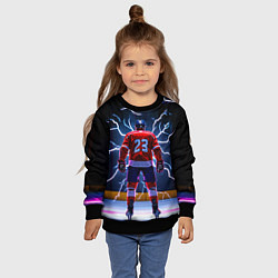 Свитшот детский Хоккеист и молния, цвет: 3D-черный — фото 2