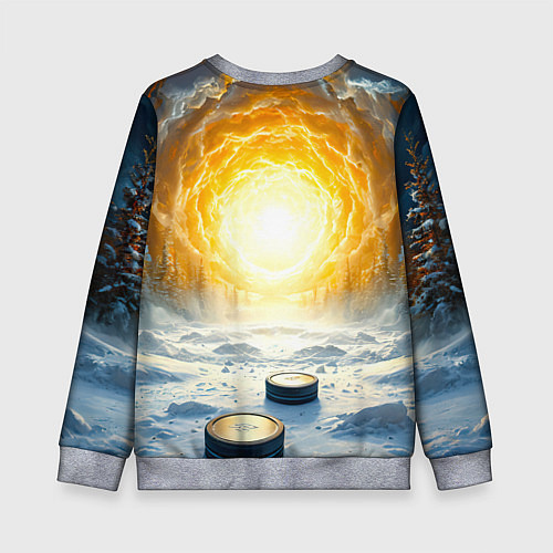 Детский свитшот Шайбы в лесу / 3D-Меланж – фото 2