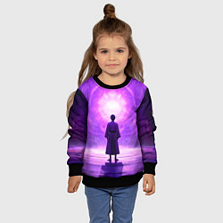 Свитшот детский Айкидоист на фиолетовом, цвет: 3D-черный — фото 2
