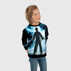 Свитшот детский Айкидоист в дыму, цвет: 3D-черный — фото 2