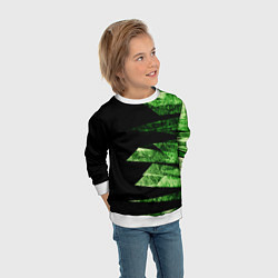 Свитшот детский Color green black, цвет: 3D-белый — фото 2