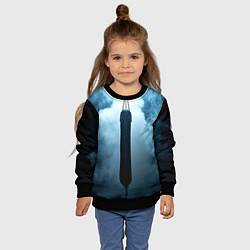 Свитшот детский Боксерская груша в дыму, цвет: 3D-черный — фото 2