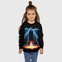 Свитшот детский Боксерская груша и молния, цвет: 3D-черный — фото 2