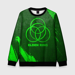 Свитшот детский Elden Ring - green gradient, цвет: 3D-черный