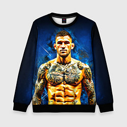 Свитшот детский Дастин Порье на синем, цвет: 3D-черный