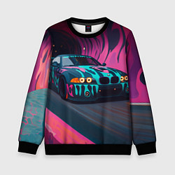 Свитшот детский БМВ граффити стиль, цвет: 3D-черный
