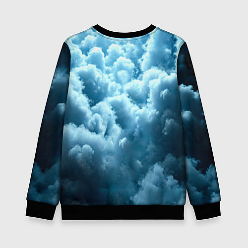 Детский свитшот Мухаммед Али в синем дыму / 3D-Черный – фото 2