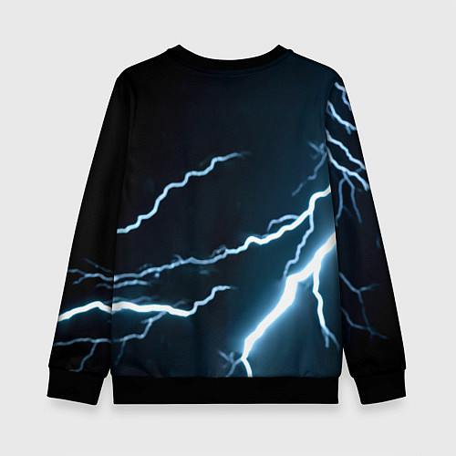 Детский свитшот Мухаммед Али и молния / 3D-Черный – фото 2