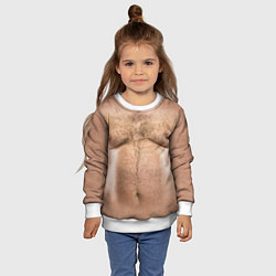 Свитшот детский Волосатое тело толстяка, цвет: 3D-белый — фото 2