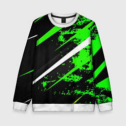 Свитшот детский Color black and green, цвет: 3D-белый