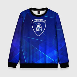 Свитшот детский Lamborghini blue poly, цвет: 3D-черный