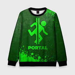 Свитшот детский Portal - green gradient, цвет: 3D-черный