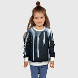 Свитшот детский Белая объемная слизь текстура, цвет: 3D-белый — фото 2