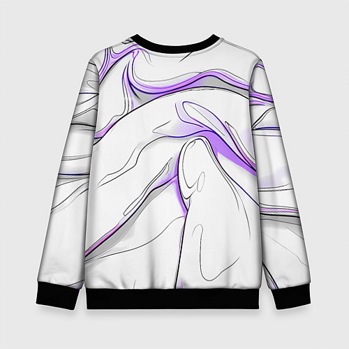 Детский свитшот Черные и фиолетовые линии на белом / 3D-Черный – фото 2
