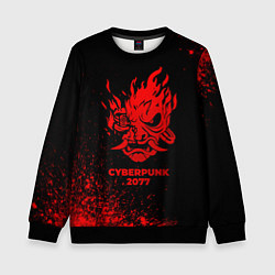 Свитшот детский Cyberpunk 2077 - red gradient, цвет: 3D-черный