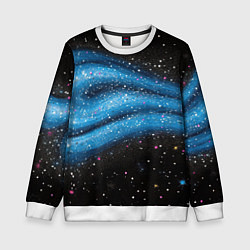 Детский свитшот Синяя абстрактная текстура на черном