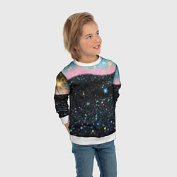 Свитшот детский Блестящая текстура на черном, цвет: 3D-белый — фото 2