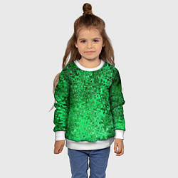 Свитшот детский Зелёный малахит абстрактная текстура, цвет: 3D-белый — фото 2